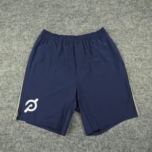 Peloton Shorts Mens Medium Blue Lined‎ Workout Cycling Running Athletic Pockets